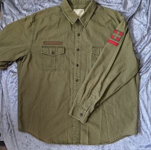 Polo Ralph Lauren military green button down shirt